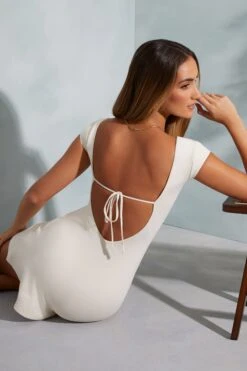 Open Back A-Line Mini Dress In Ivory -Glam Dress Store 6046 9 Marina Black Square Neck Mini Dress 0c251b10 6b83 47cd 81a1 1275c0ab0926