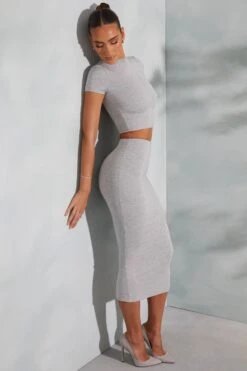 Contrast Stitch Midaxi Skirt In Marled Grey -Glam Dress Store 6047 6048 11 Arwen Irie Grey Contrast Stitch Top Midaxi Skirt 9be0e08d 1047 4d9d b947 861fb58e3200