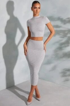 Contrast Stitch Midaxi Skirt In Marled Grey -Glam Dress Store 6047 6048 9 Arwen Irie Grey Contrast Stitch Top Midaxi Skirt 64e6c7d2 0ef1 4b3e 8bf8 b83c9a673bd0