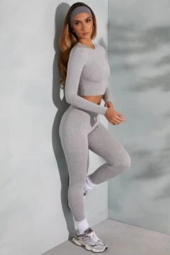 High Waist Leggings In Marled Grey -Glam Dress Store 6055 6064 11 Camden Lori Marled Grey Seamless Crop Top Leggings b2a60b5a 2d09 48b6 aad9 7e20fc0ae6f8