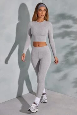 High Waist Leggings In Marled Grey -Glam Dress Store 6055 6064 14 Camden Lori Marled Grey Seamless Crop Top Leggings 8526c6a1 8a74 4c87 9c32 93f601a08f55