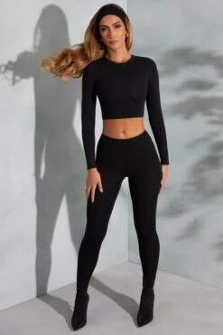 High Waist Leggings In Black -Glam Dress Store 6055 6064 1 Camden Lori Black Seamless Crop Top Leggings df42440e 0ec4 4213 bac6 d421a9bbdf40