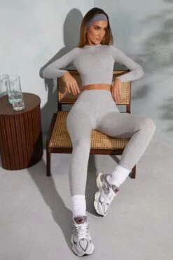 High Waist Leggings In Marled Grey -Glam Dress Store 6055 6064 8 Camden Lori Marled Grey Seamless Crop Top Leggings 8b5ebb47 7c6d 48b4 a089 bec768cbf89c