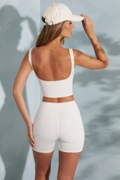 High Waist Biker Shorts In Ivory 25 High Waist Biker Shorts In Ivory -Glam Dress Store 6056 6058 5 White Shorts Contour Crop Top 083d1914 15f5 4283 b1f1 8fa8e113be57