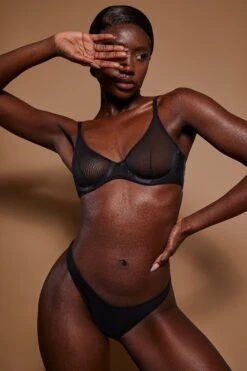 Soft Mesh Single Layer Underwired Bra In Black 14 Soft Mesh Single Layer Underwired Bra In Black -Glam Dress Store 6112 6128 1 Black Under wire Bra Thong