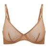 Soft Mesh Single Layer Underwired Bra In Almond -Glam Dress Store 6112 Almond Front