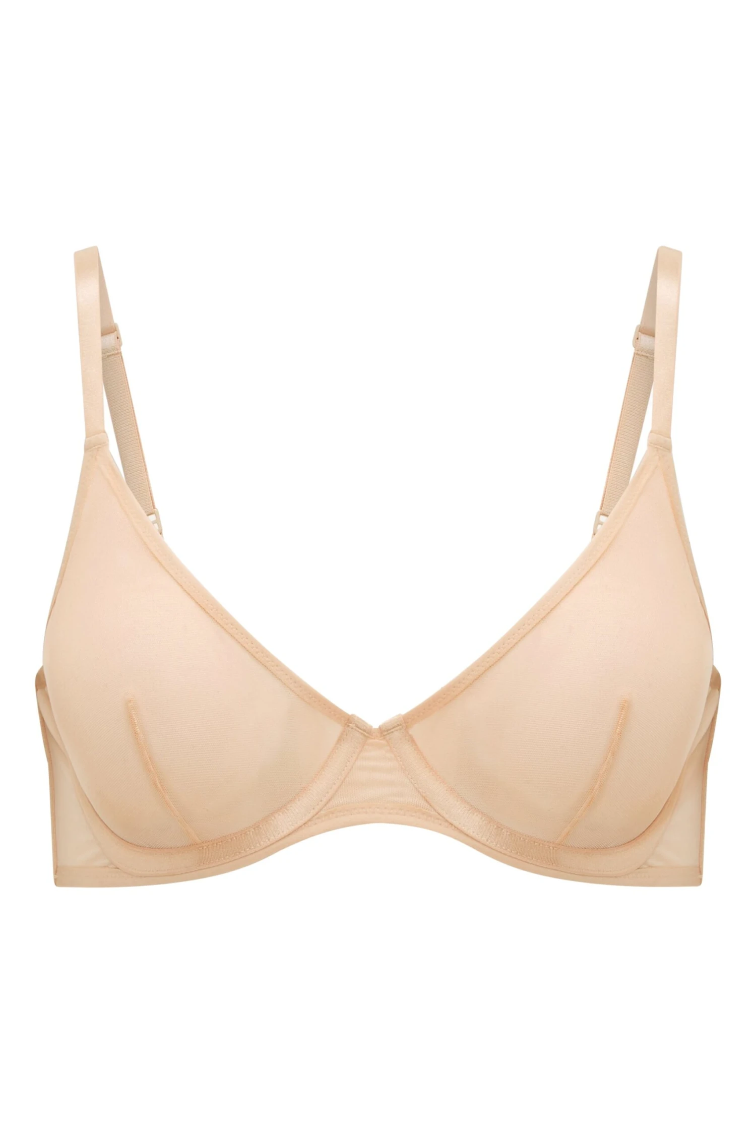 Soft Mesh Single Layer Underwired Bra In Beige 3 Soft Mesh Single Layer Underwired Bra In Beige