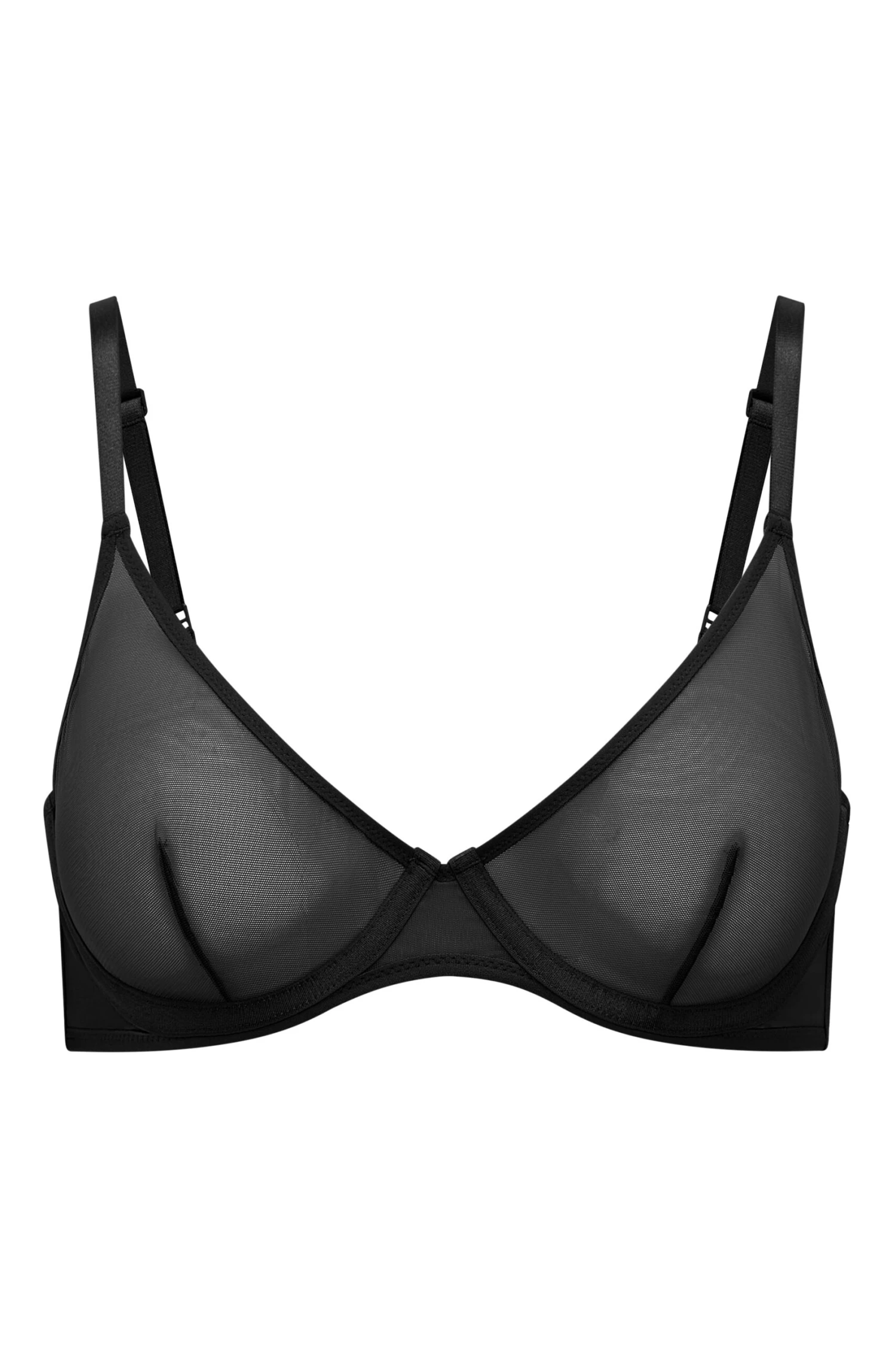 Soft Mesh Single Layer Underwired Bra In Black 3 Soft Mesh Single Layer Underwired Bra In Black
