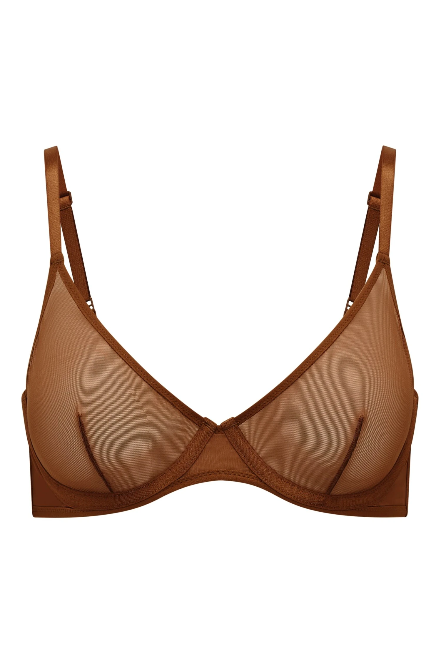 Soft Mesh Single Layer Underwired Bra In Chestnut 3 Soft Mesh Single Layer Underwired Bra In Chestnut
