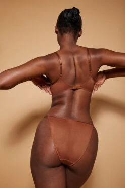 Soft Mesh String Bikini In Chestnut -Glam Dress Store 6114 6133 4 Chestnut Triangle Bra String Bikini