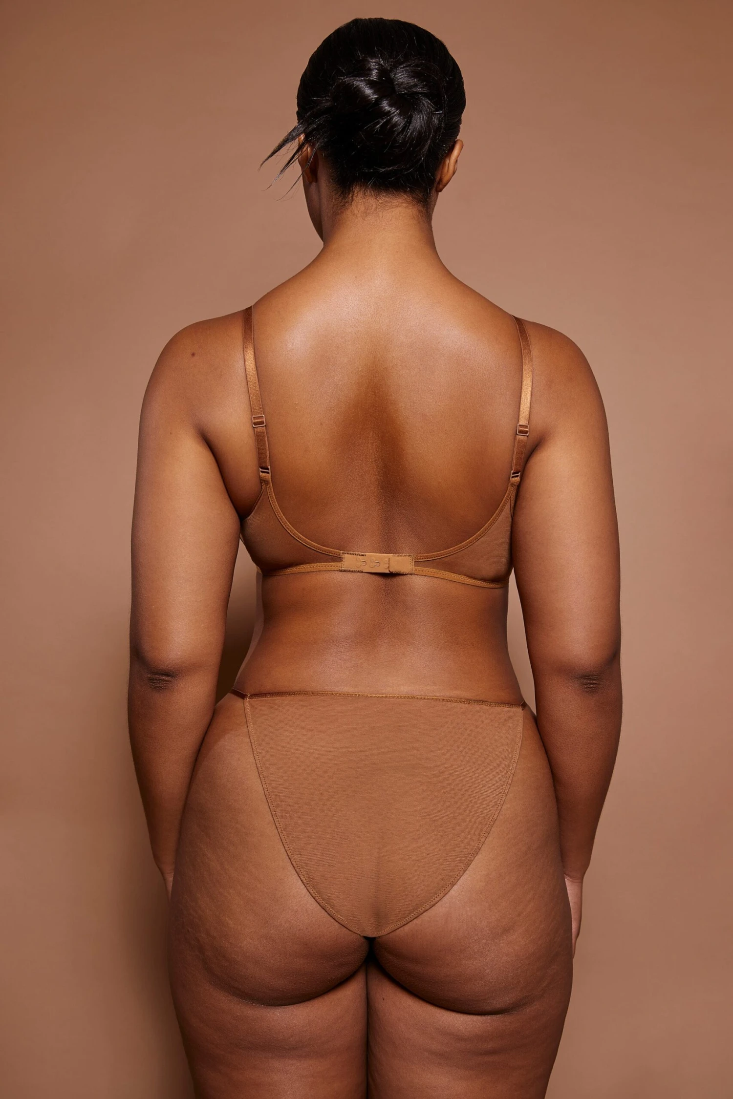 Soft Mesh String Bikini In Almond 5 Soft Mesh String Bikini In Almond - Image 3