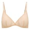 Soft Mesh Single Layer Triangle Bra In Beige -Glam Dress Store 6114 Beige Front