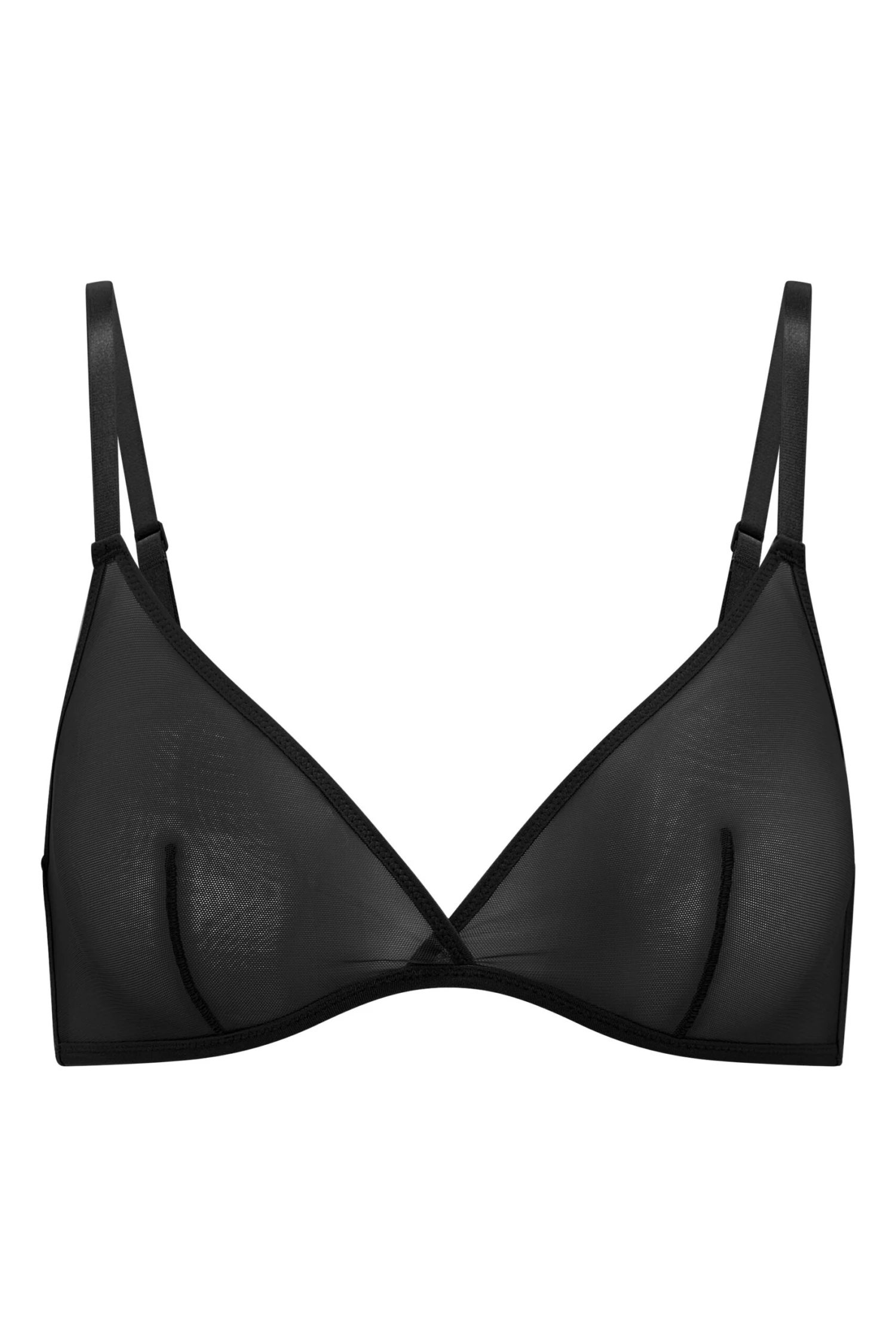 Soft Mesh Single Layer Triangle Bra In Black 3 Soft Mesh Single Layer Triangle Bra In Black