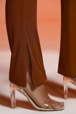 Split Flare Trousers In Brown 13 Split Flare Trousers In Brown -Glam Dress Store 6119 6120 15 Brown Cold Shoulder Long Sleeve Crop Top Flare Trousers 51a98a47 8127 4844 9ef7 bc8be0d76bcf