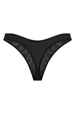 Soft Mesh Thong In Black -Glam Dress Store 6128 Black Back
