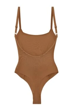 Soft Mesh Bodysuit In Almond -Glam Dress Store 6134 Almond Bodysuit BACK d1c25ed6 4666 4094 8fb6 6f8ecb94bcac