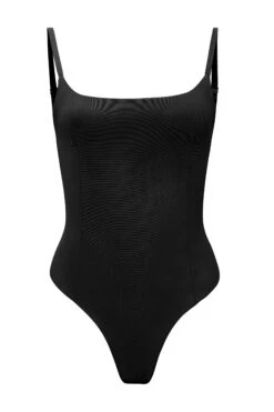 Soft Mesh Bodysuit In Black