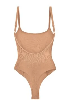 Soft Mesh Bodysuit In Warm Peach -Glam Dress Store 6134 WarmPeach Bodysuit BACK b1ee160c f8b6 4482 a27b 933fe3315c61
