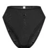 Soft Mesh High Waisted Knicker In Black -Glam Dress Store 6140 Black Front