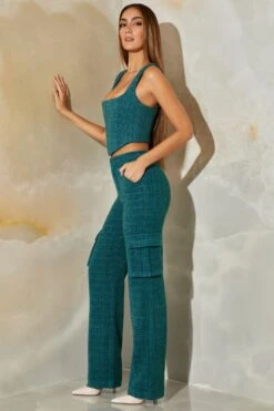 Tweed Straight Leg Cargo Trousers In Teal 11 Tweed Straight Leg Cargo Trousers In Teal -Glam Dress Store 6150 6151 8 Una Hendrix teal tweed square neck corset cargo pants 1 812c2ee2 e2a1 4083 8a10 9aaf079ba9e6