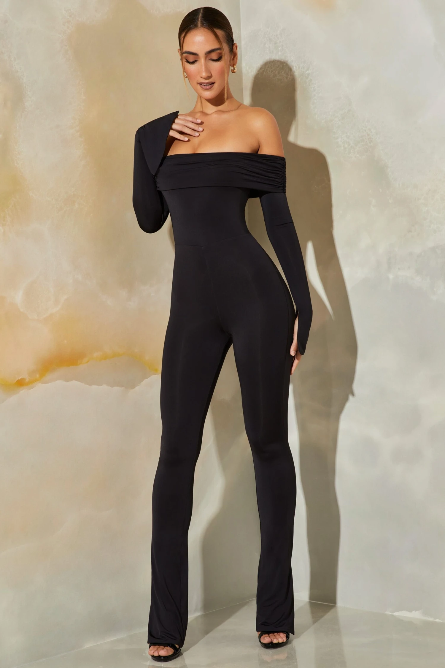 Long Sleeve Open Back Jumpsuit In Black 8 Long Sleeve Open Back Jumpsuit In Black - Image 6