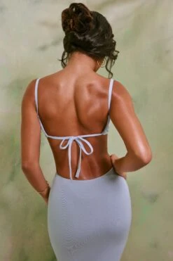 Ruched Cut Out Midi Dress In Sky Grey -Glam Dress Store 6203 6 Demetria Sky Grey Cut Out Maxi Dress d988ecb7 9627 4919 929e c72efc90cfe7