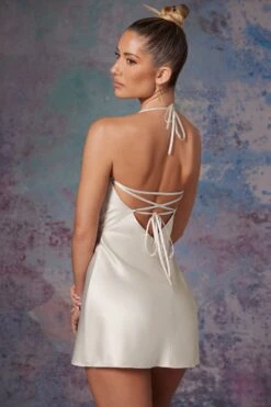 Cowl Front Wrap Over Mini Dress In Stone 11 Cowl Front Wrap Over Mini Dress In Stone -Glam Dress Store 6324 6 Stone Cowl Front Wrap Over Micro Dress