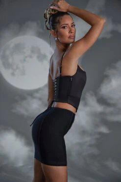 Lace Up Mini Skirt In Black -Glam Dress Store 6349 3 Black Lace Up Mini Skirt