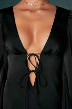 Balloon Sleeve Mini Dress In Black 20 Balloon Sleeve Mini Dress In Black -Glam Dress Store 6560 Black 8 Balloon Sleeve Halterneck Mini Dress