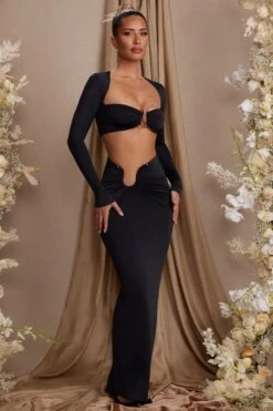 Asymmetric Draped Maxi Skirt In Black -Glam Dress Store 6708 6709 12 Maeva Tiani Black Off Shoulder Ruched Crop Top Asymmetric Draped Midi Skirt 3afce1a0 7184 46ab b19f 6f8007513391
