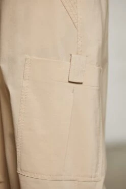 Petite Wide Leg Cargo Trousers In Beige -Glam Dress Store 6713 6718 2 Praline Beige Overlap Bandeau Top Cargos 45f095f0 124d 4a88 9b48 f7278c0f05ae