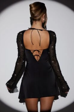 New Products -Glam Dress Store 6717 7 Geneva Black Wrap Over Skirt with Split