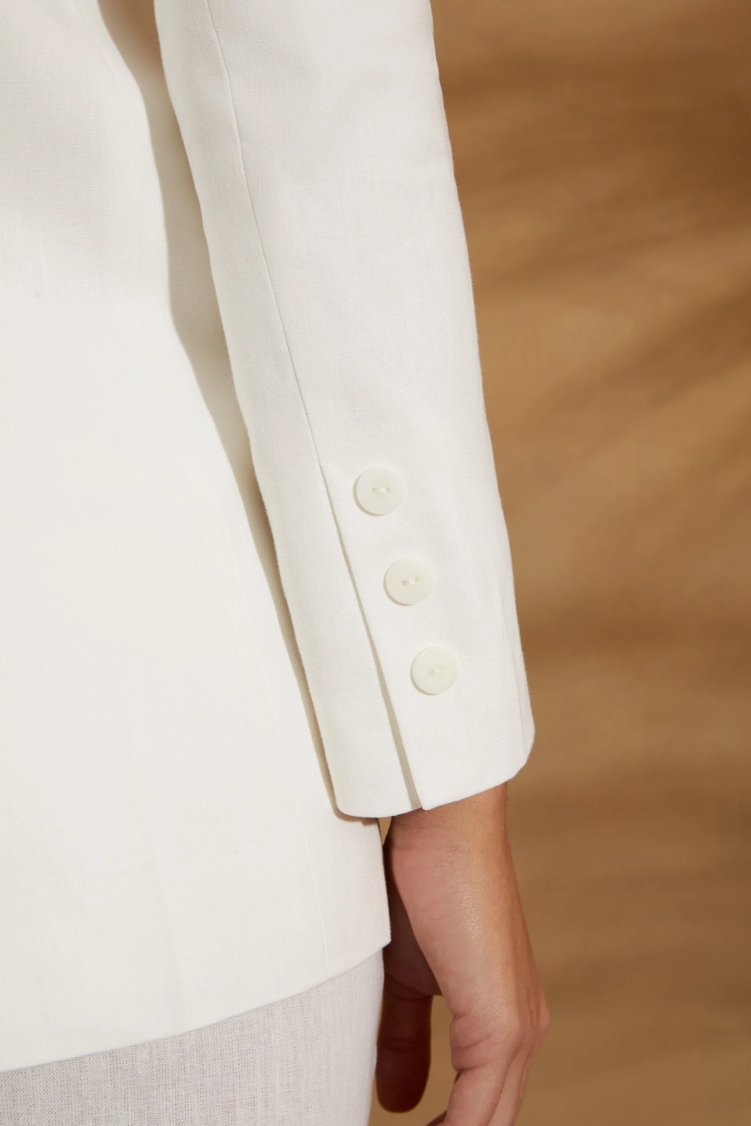 Tailored Linen Blazer In White 6 Tailored Linen Blazer In White - Image 4