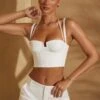 Gathered Bust Linen Crop Top In White -Glam Dress Store 6779 6762 7 Noa Anistyn White Gathered Bust Detail Top Trouser 5a243f2b d3d5 4dfe 8f0b 4e6f4b1f7d83