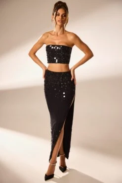 Hand Embellished Maxi Skirt In Black 15 Hand Embellished Maxi Skirt In Black -Glam Dress Store 6798 6799 3 Black Strapless Cropped Embellished Top Embellished Maxi Split Skirtcopy 2c26163b d22d 4688 ae8f 9f0dde3d4263