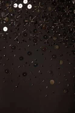 Hand Embellished Bandeau Maxi Dress In Black -Glam Dress Store 6900 8 Alcyone Black Corsetted Embellished Maxi With Split