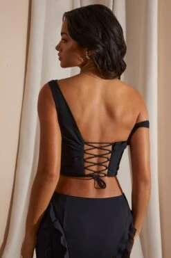 Mid Rise Ruffle Detail Maxi Skirt In Black 27 Mid Rise Ruffle Detail Maxi Skirt In Black -Glam Dress Store 6912 6920 15 Black Draped Corset Top Midrise Ruffle Gown Skirt 42a3a93e 2958 4aa4 b0d7 a5073f2be762