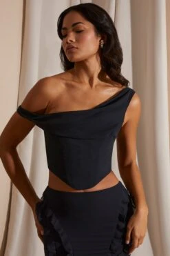 Mid Rise Ruffle Detail Maxi Skirt In Black 25 Mid Rise Ruffle Detail Maxi Skirt In Black -Glam Dress Store 6912 6920 9 Black Draped Corset Top Midrise Ruffle Gown Skirt 13546b6c 7016 4757 86c6 b09b8458667a