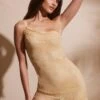 Embellished Asymmetric Ultra Mini Dress In Gold -Glam Dress Store 6934 1 Gold Embellished Asymetric One Shoulder Mini Dress