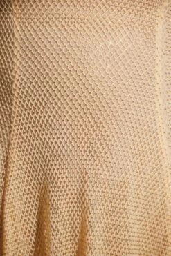 Embellished Long Sleeve Backless Mini Dress In Gold -Glam Dress Store 6936 10 Gold Rhinestone Backless Mini Long Sleeve Dress