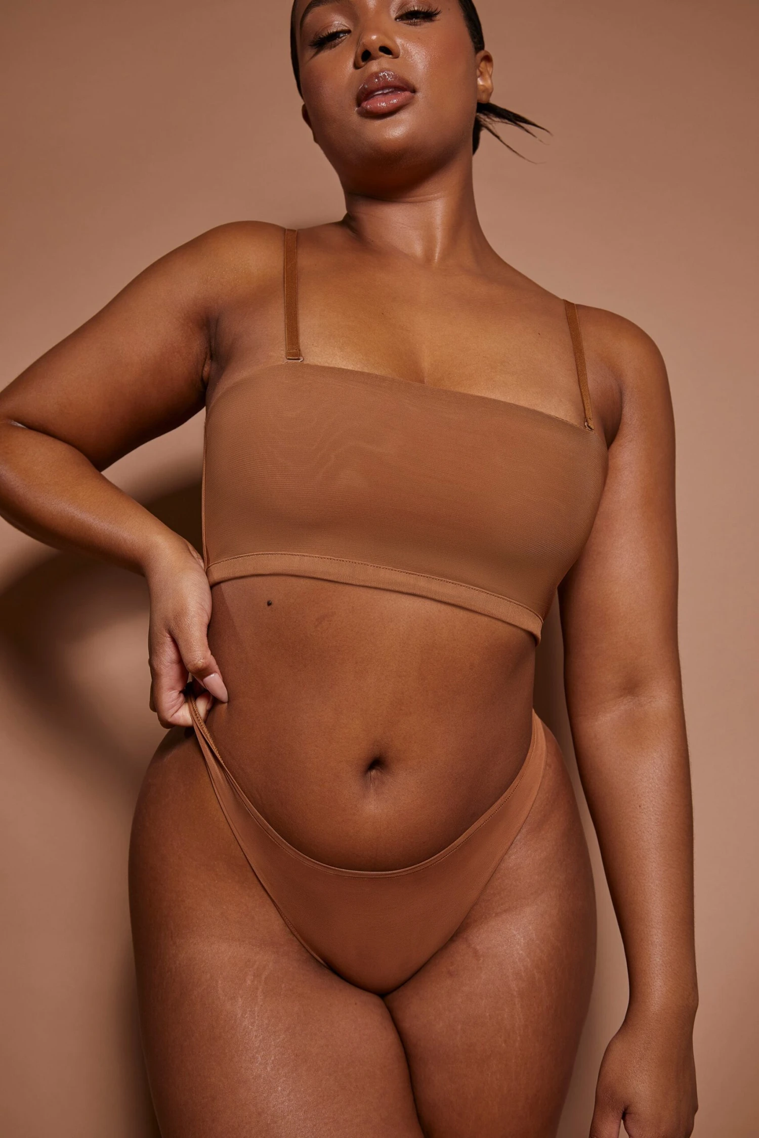 Soft Mesh Brief In Almond 7 Soft Mesh Brief In Almond - Image 5