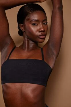 Soft Mesh Bandeau Bra In Black -Glam Dress Store 7162 6132 4 Black Bandeau Bra Briefs