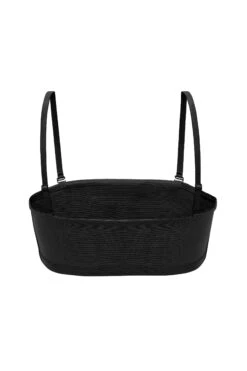 Soft Mesh Bandeau Bra In Black -Glam Dress Store 7162 Black BACK
