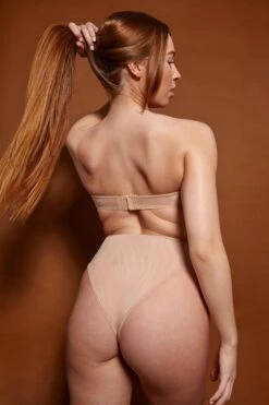 Soft Mesh Strapless Bra In Warm Peach -Glam Dress Store 7163 6140 4 Warm Peach Strapless BraHigh Waisted Knicker b7809461 9ccf 4fee 8d04 9efdaf9a4f2f