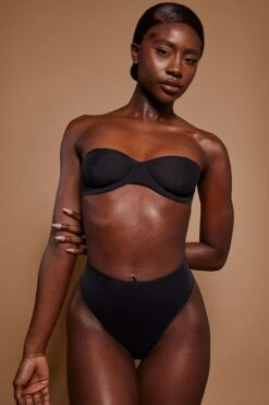 Soft Mesh Strapless Bra In Black -Glam Dress Store 7163 6140 1 Black Strapless Bra High Waisted Knicker