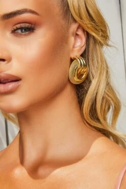 1988 18k Gold Plated Hoop Earrings -Glam Dress Store 80r 4 gold hoop earring 59dca38c 3c04 48f4 90f9 7f33ab077f10