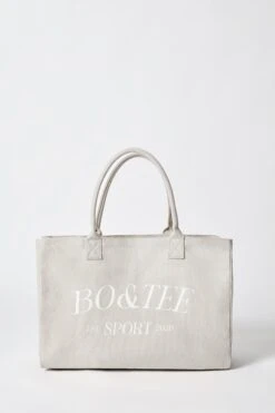Large Canvas Tote Bag In Vintage Grey