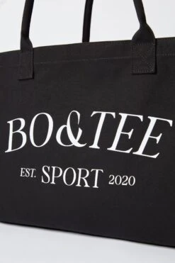 Large Canvas Tote Bag In Black -Glam Dress Store BT0741 4 Sport Black Tote Bag