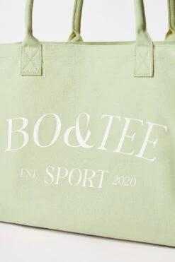 Large Canvas Tote Bag In Lime Green -Glam Dress Store BT0741 4 Sport Sage Tote Bag