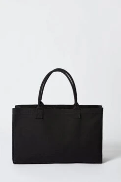 Large Canvas Tote Bag In Black -Glam Dress Store BT0741 5 Sport Black Tote Bag